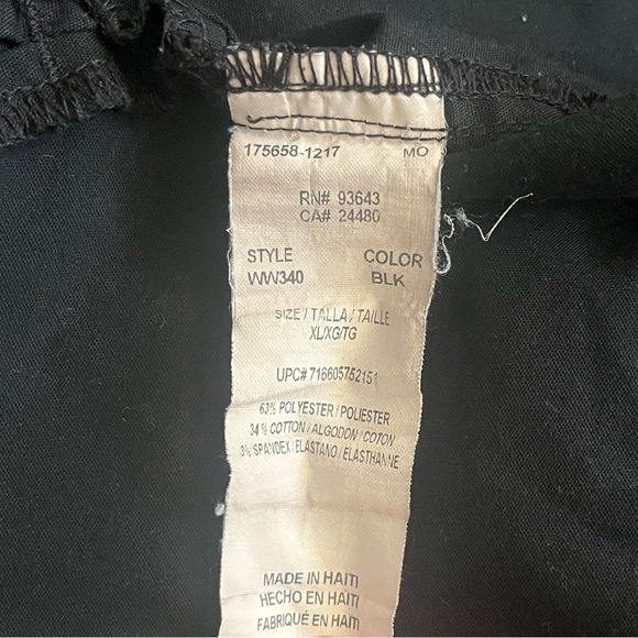 Cherokee Workwear medical top scrub jacket XL black button up front pockets - Picture 12 of 12